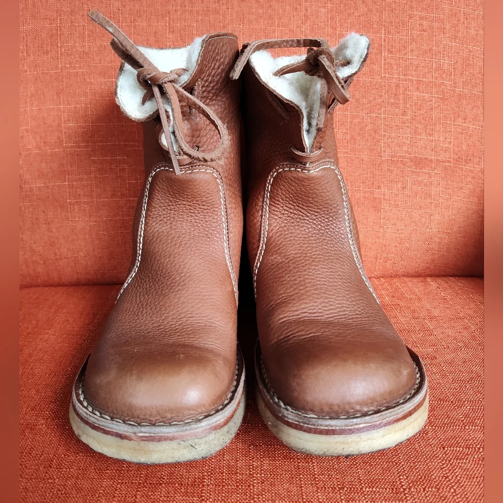 Women’s Brown Shearling-Lined Winter Ankle Boots